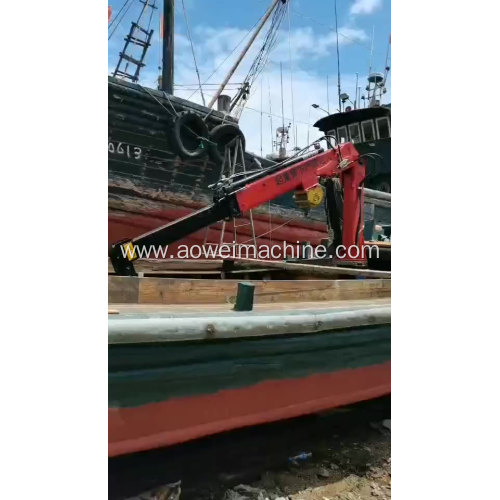Ship boat marine trailer vessel mini lifting Crane towable boom lift design for sale